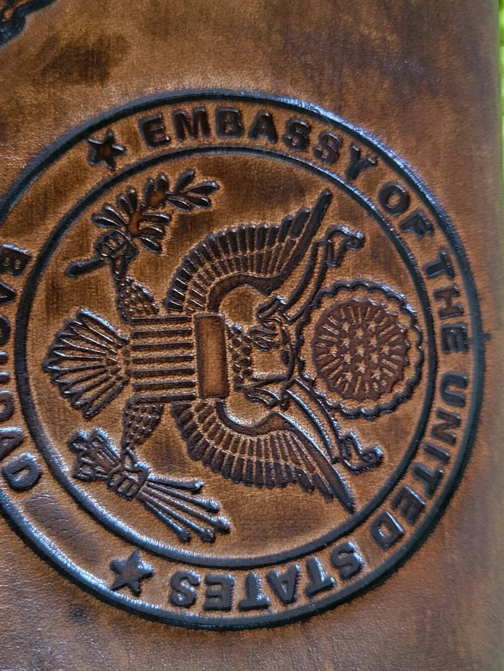 WALLET HAND MADE LEATHER-USA EMBASSY in Iraq 1990's/Chancery Bldg/ISHTAR GATE